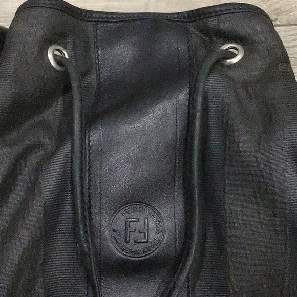 Fendi Black Leather Black Leather/Coated Canvas Vintage Bag - Picture 3 of 12